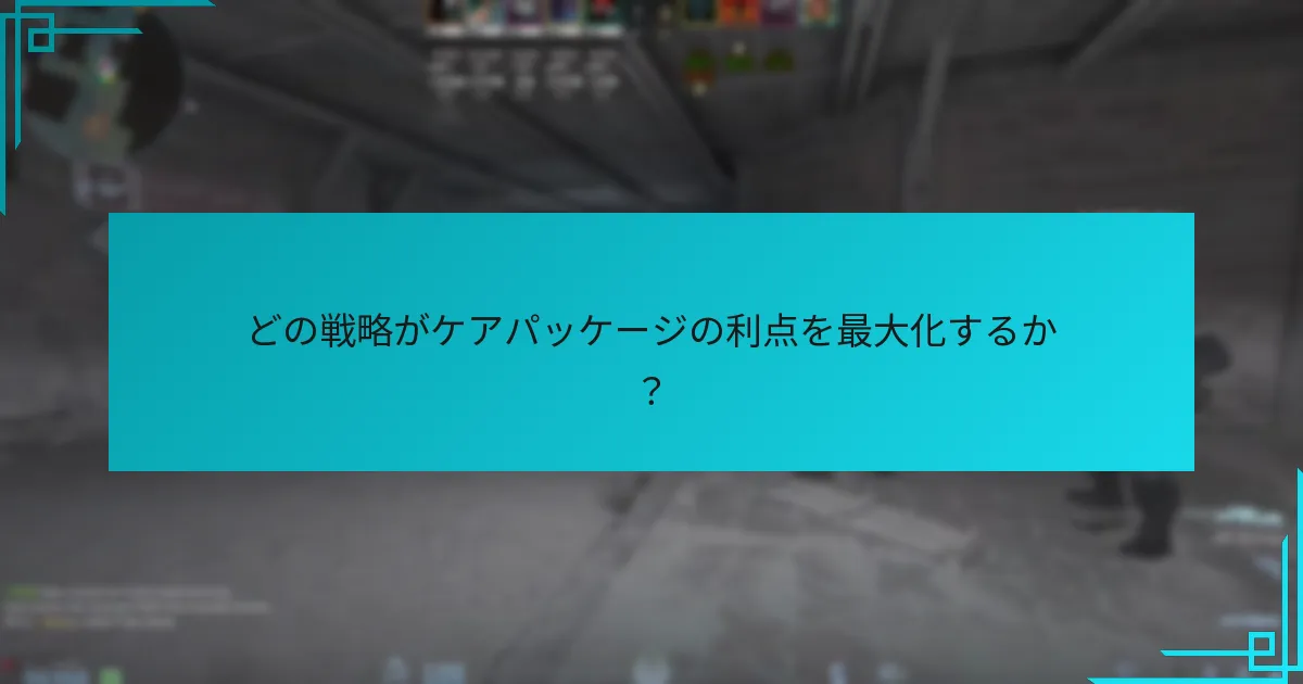 どの戦略がケアパッケージの利点を最大化するか？