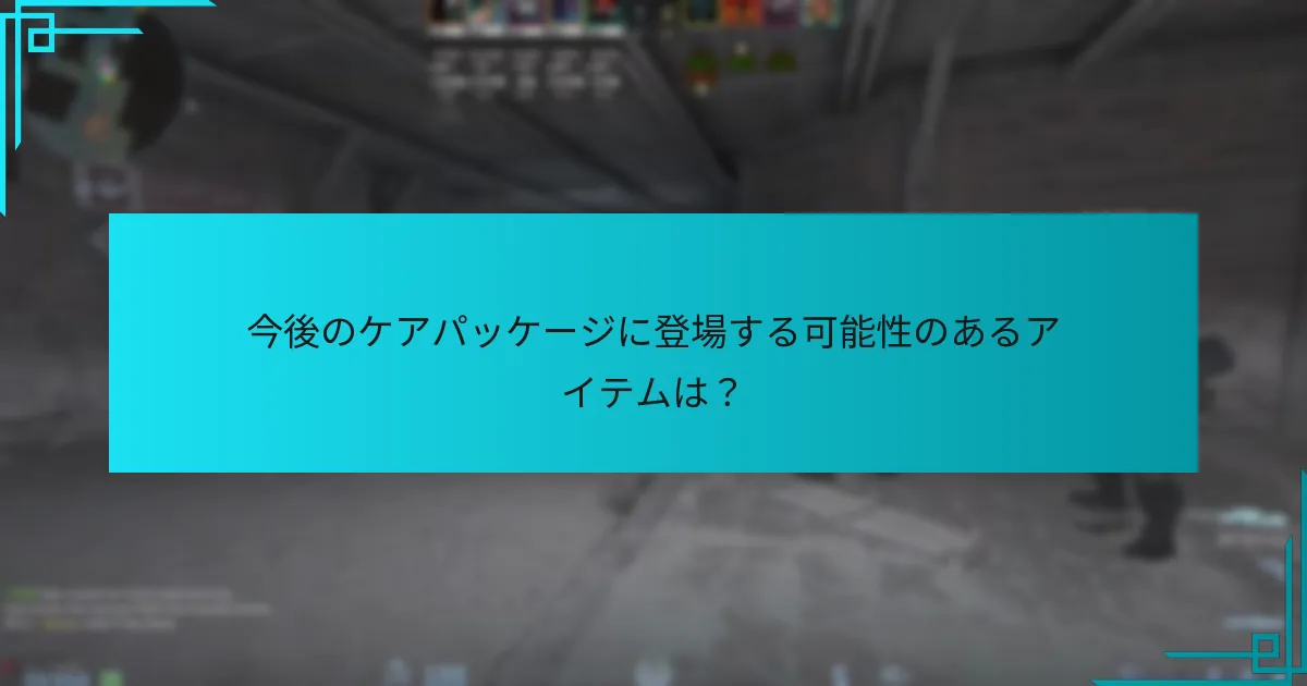今後のケアパッケージに登場する可能性のあるアイテムは？