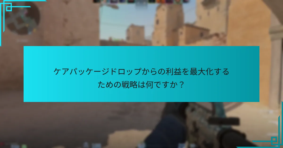 ケアパッケージドロップからの利益を最大化するための戦略は何ですか？
