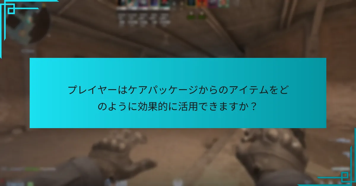 プレイヤーはケアパッケージからのアイテムをどのように効果的に活用できますか？